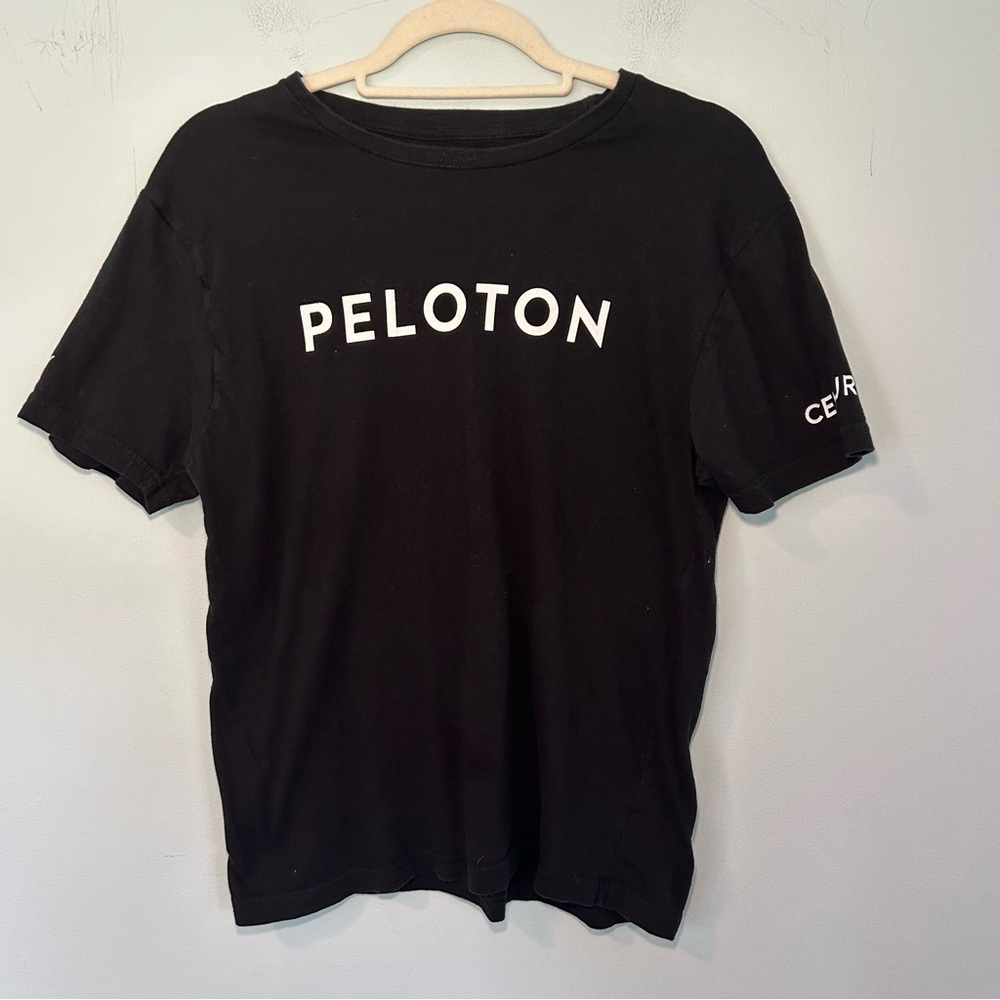 Peloton Black & White Official Century Club Short Sleeve T-Shirt Size Small